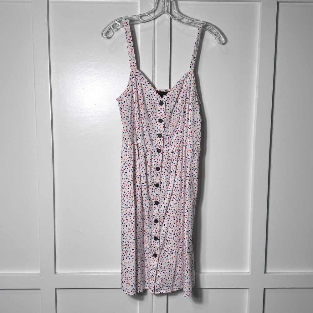 Banana Republic Womens Multi Color Confetti Terrazzo Button Cami Dress Medium